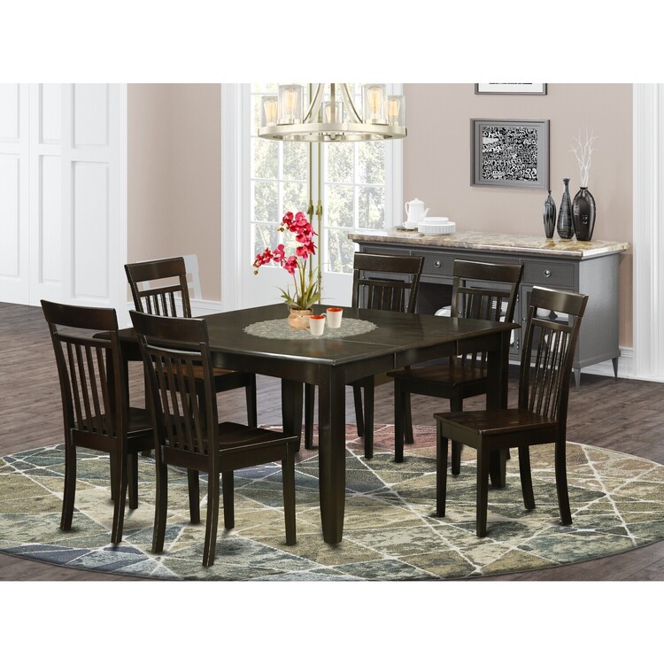 Modern Dining Table Set - 7 Piece Kitchen Table with Chairs - 54 Inch ...