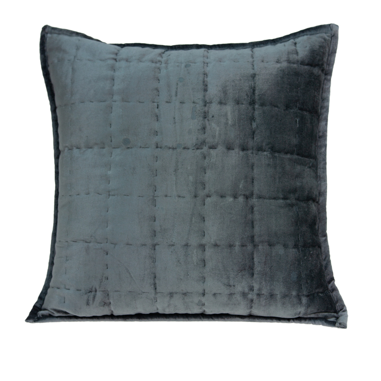 Parkland Collection Anajar Charcoal Solid Quilted Throw Pillow image - 1