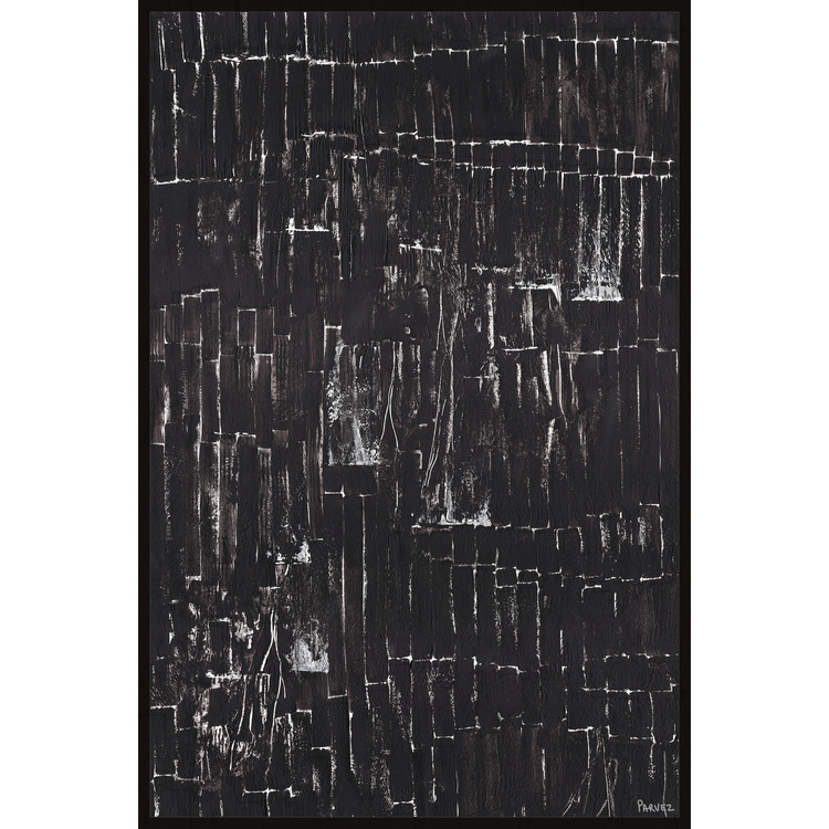 Parvez Taj Closed Curtains Floater Framed Painting Print on Canvas image - 1