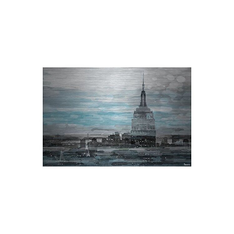Blue City Hues by Parvez Taj Painting Print on Brushed Aluminum image - 1