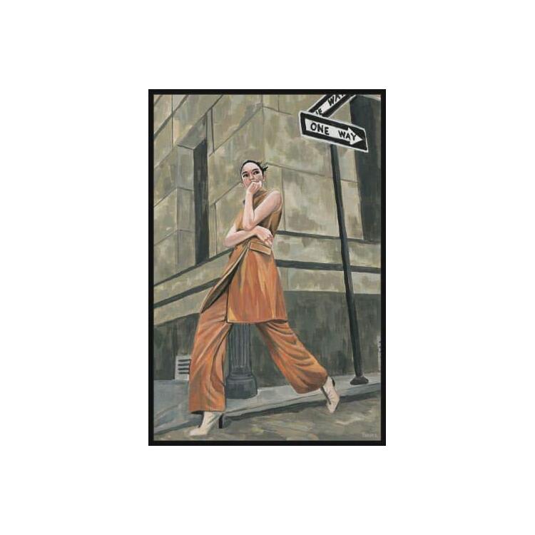 Corner Street Fashion II Framed Canvas Painting Print on Artistic Wall Decor - Marmont Hill image - 1
