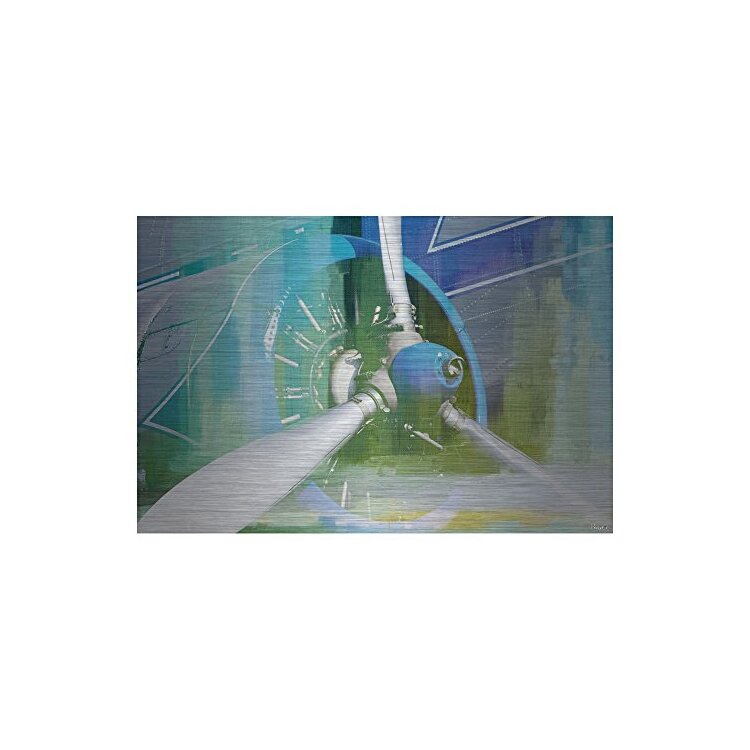 Blades Painting Print on Brushed Aluminum Metal Finish Artwork - Parvez Taj image - 1