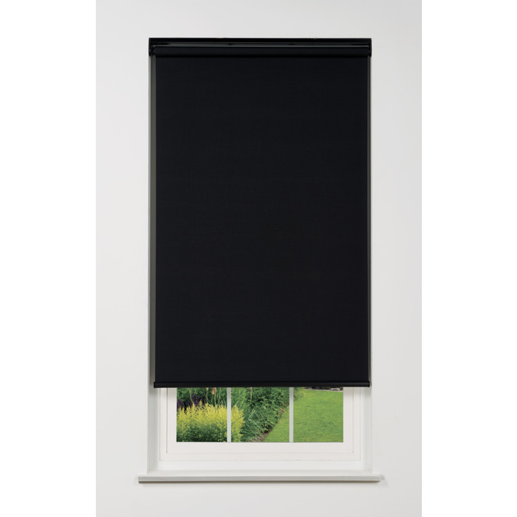 Linen Avenue Cordless 1% Solar Screen Standard Roller Shade, Black 27 W x 66 H image - 1
