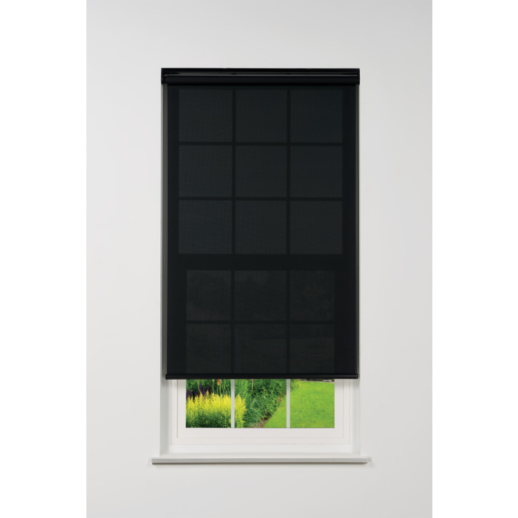 Linen Avenue Cordless 5% Solar Screen Standard Roller Shade, Black 49 1/2 W x 66 H image - 1
