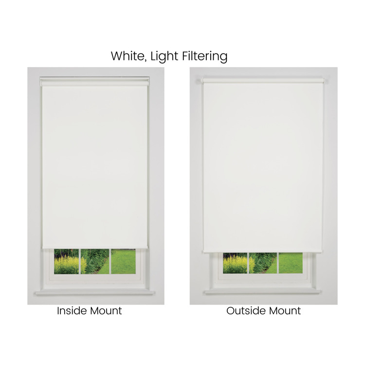 Linen Avenue Cordless Light Filtering Roller Shade, White 25 W x 78 H image - 1