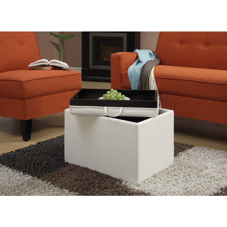 Convenience Concepts Designs4Comfort Accent Storage Ottoman with Reversible Tray image - 1