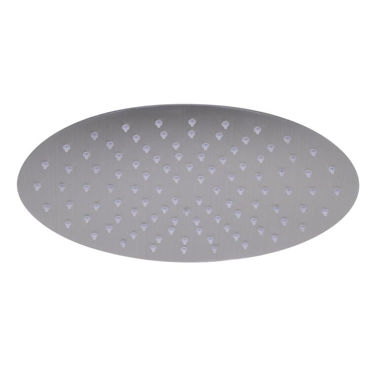 ALFI brand RAIN128-BSS 12" Oval Brushed Solid Stainless Steel Ultra Thin Rain Shower Head image - 1