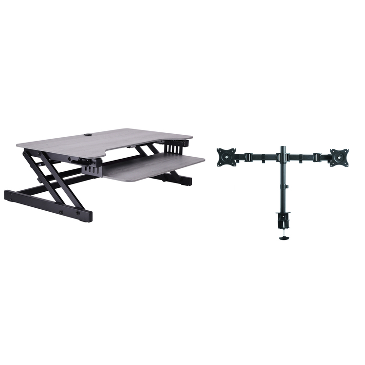 Height Adjustable Standing Desk Converter for Dual Monitors image - 1