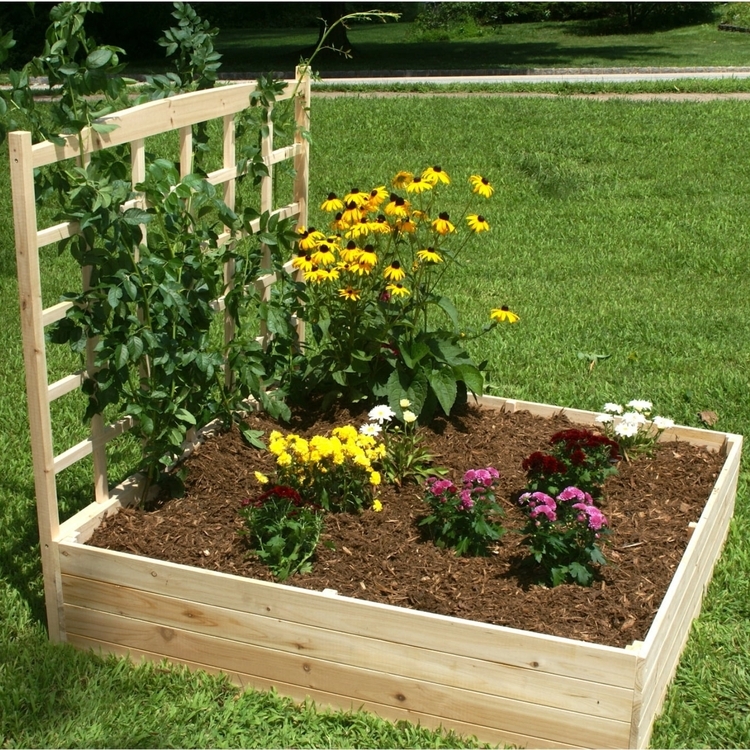 Eden Raised Garden Bed with Trellis - 4 x 4 ft.