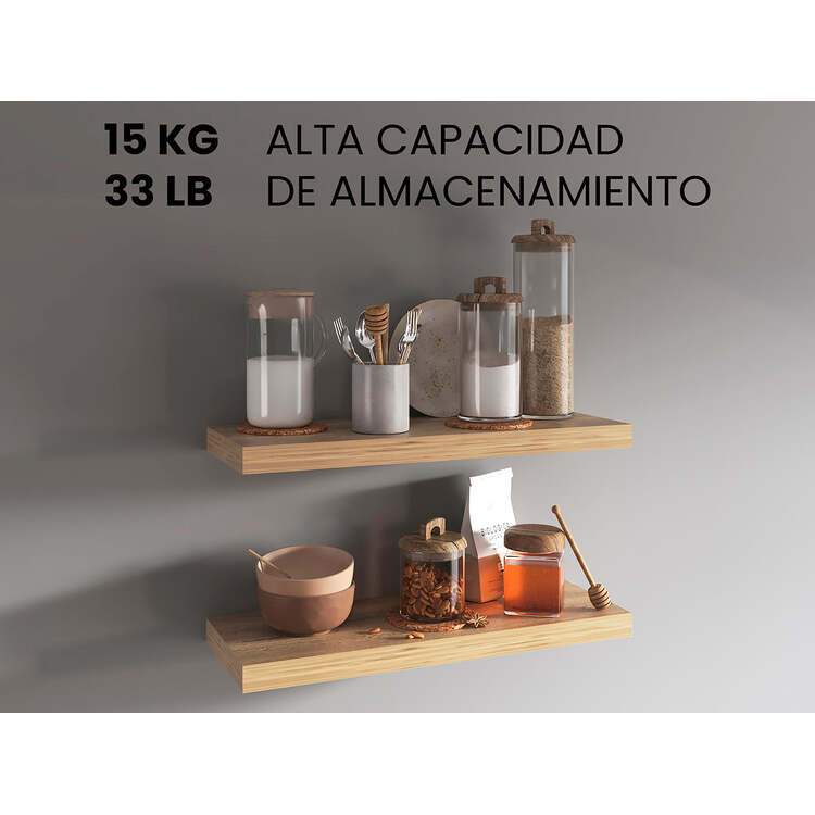 TUHOME Ecco 31.5" Wide Floating Shelves Set Of 2, Shelves For Wall Decor For Bedroom, Bathroom Storage Shelves, Book Shelves For Living Room image - 1