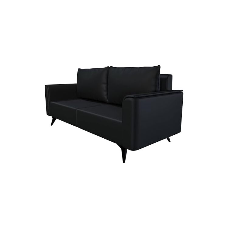 LeisureMod Rusk Collection Modern 76" Sofa In Black image - 1