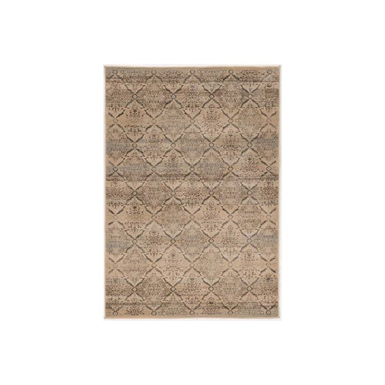 Linon Beige & Blue Trellis Rug - 8x10.3 Jewel Collection image - 1
