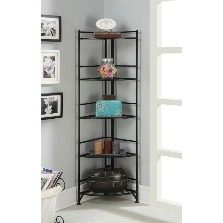 Convenience Concepts Xtra Storage 5 Tier Folding Metal Corner Shelf image - 1