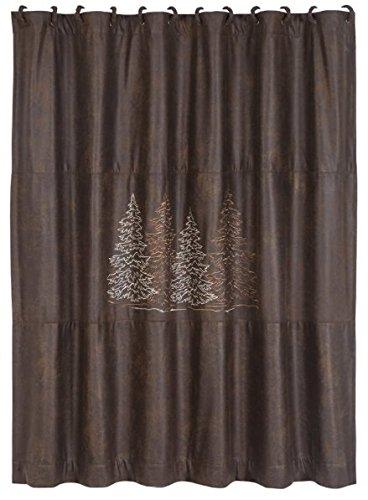 Hiend Accents Shower Curtain With Embroidered Tree Design 72x72