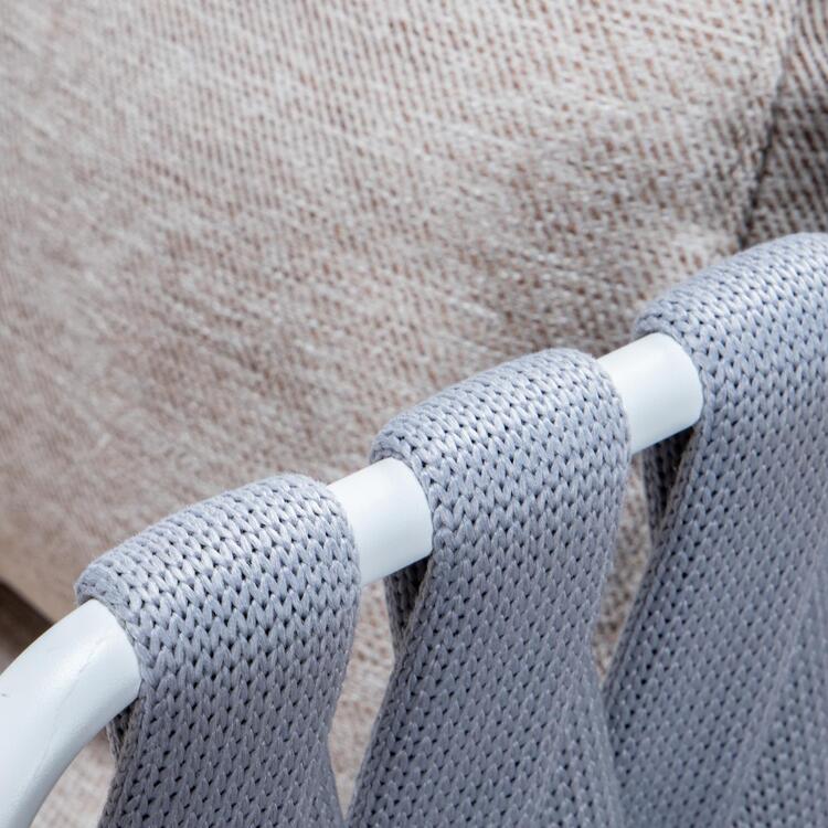 Light Grey Outdoor Loveseat Cushions Rope Modern Loveseat - LeisureMod image - 1