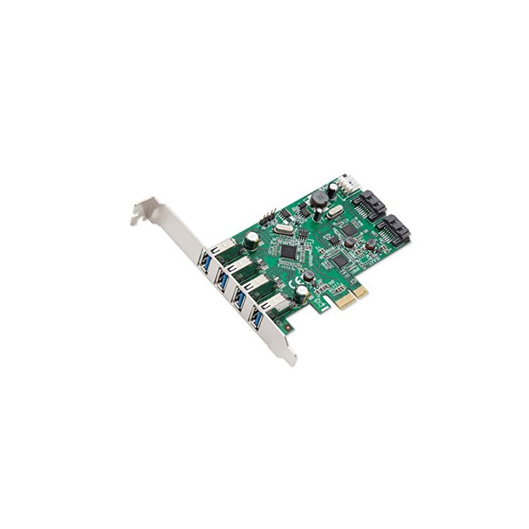Syba USB 3.0 & SATA III PCI-E Expansion Card - 4 Port USB + 2 SATA image - 1