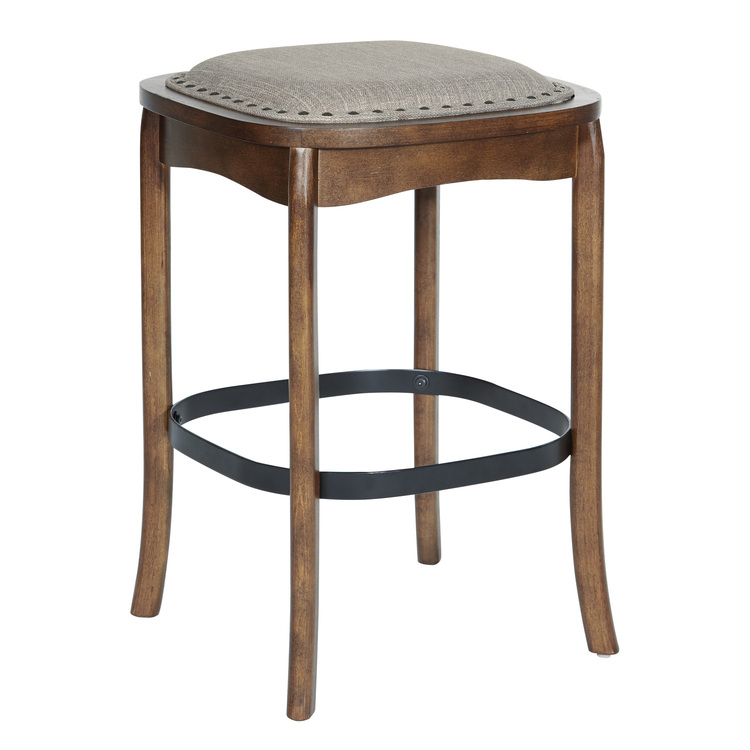 American Furniture Classics OS Home and Office Furniture Model SEN26-BB Senna 26 Inch Transitional Upholstered Bar Stool with Nail Head Accents (2 Pack) image - 1