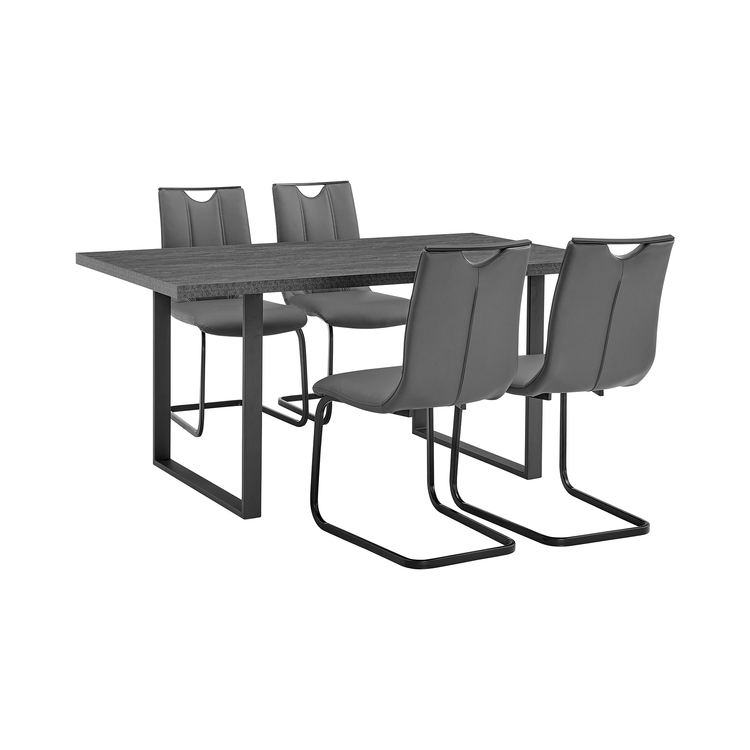 Fenton and Pacific 5 Piece Modern Rectangular Dining Set