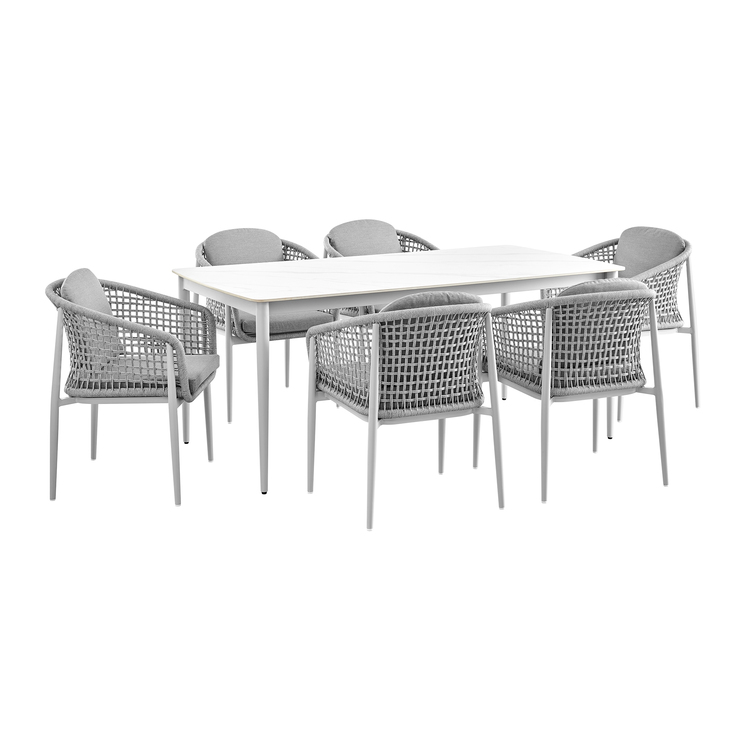 7 Piece Dining Set in Aluminum