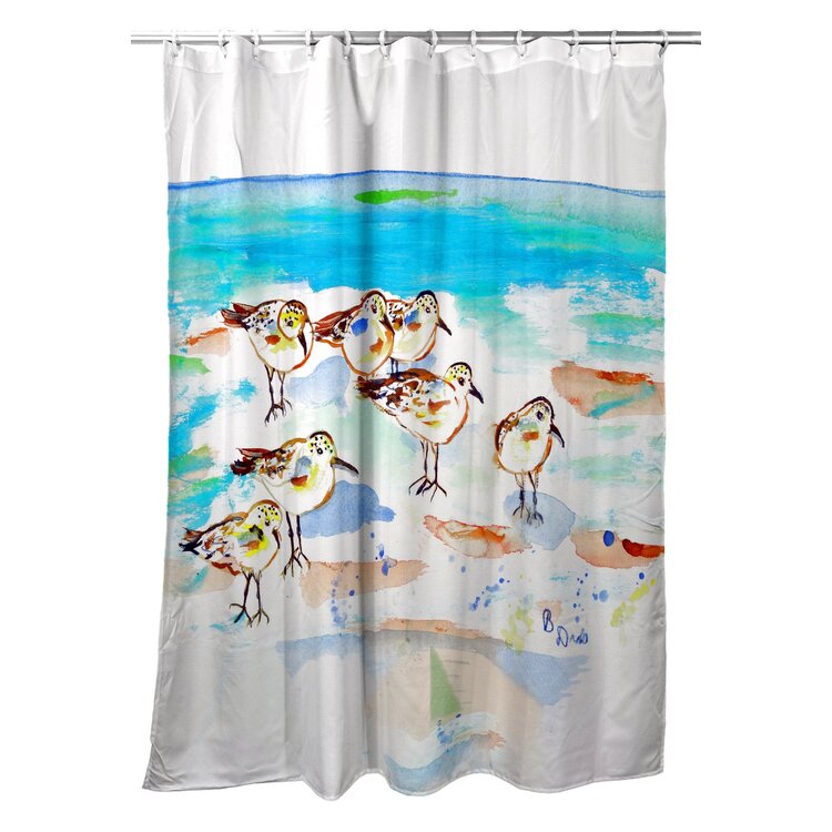 Betsy Drake Interiors Seven Sanderlings Shower Curtain image - 1