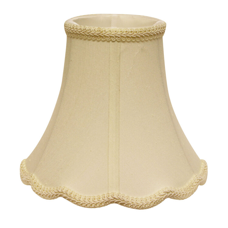 Slant Scallop Bell Softback Lampshade with Washer Fitter, Egg image - 1