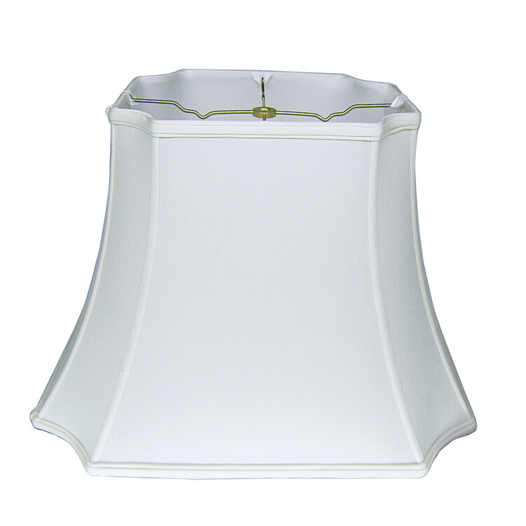 Slant Inverted Cut Corner Rectangle Softback Lampshade with Washer Fitter, Snow image - 1