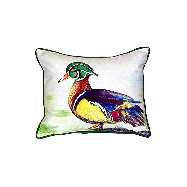 Male Wood Duck Script Small Indoor/Outdoor Pillow 11x14 - Betsy Drake Interiors image - 1