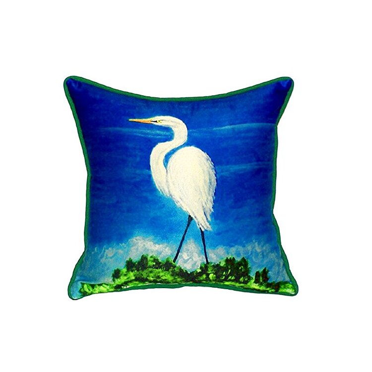 Blue/Green Reversible Outdoor/Indoor Pillow 12x12 Square Polyester Fill - Betsy Drake Interiors image - 1
