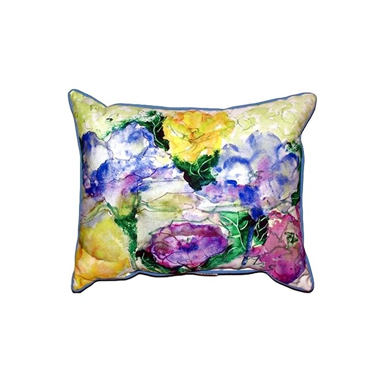 Watercolor Garden Small Square Indoor Outdoor Pillow Cushion image - 1