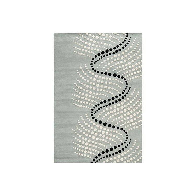 Grey/ Ivory Large Contemporary Rectangle Rug image - 1