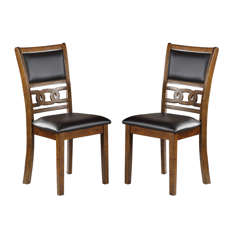 Simple Relax Set of 2 Upholstered Dining Chair in Walnut Finish image - 1