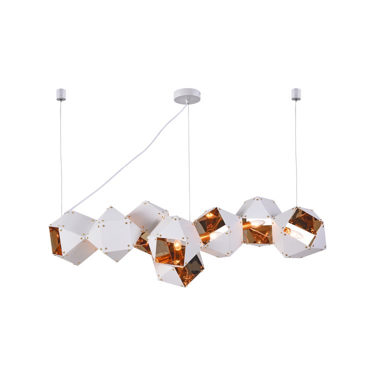 White Geometric Modern Living Ceiling Light Fixture - Design Living image - 1