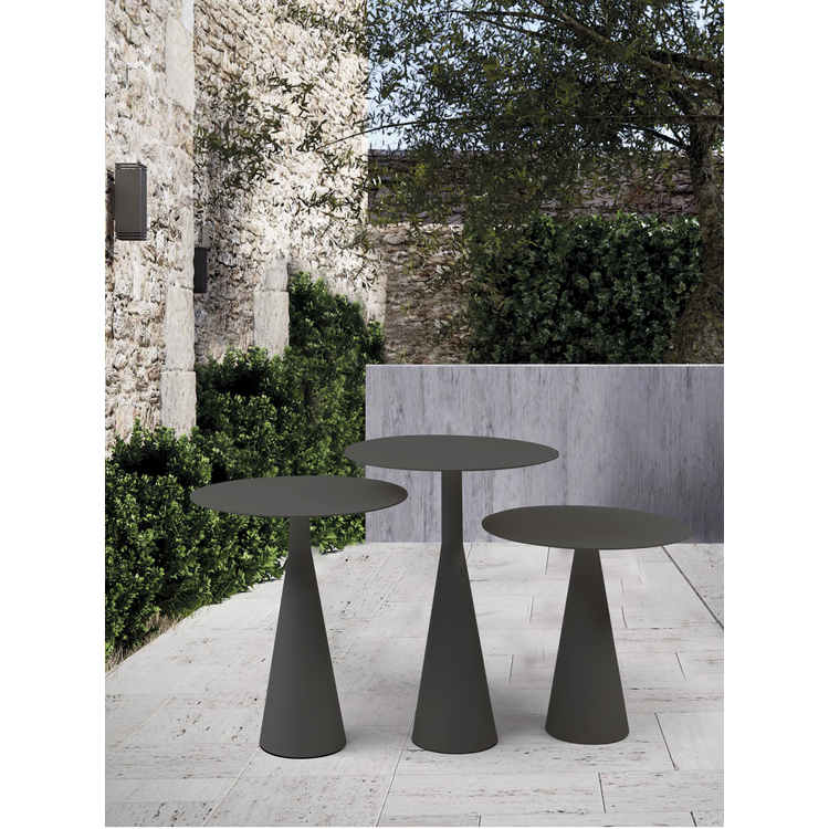 Whiteline Modern Living Ireland Indoor/Outdoor Small Side Table, Grey Aluminum with Powder-Coated Finish image - 1