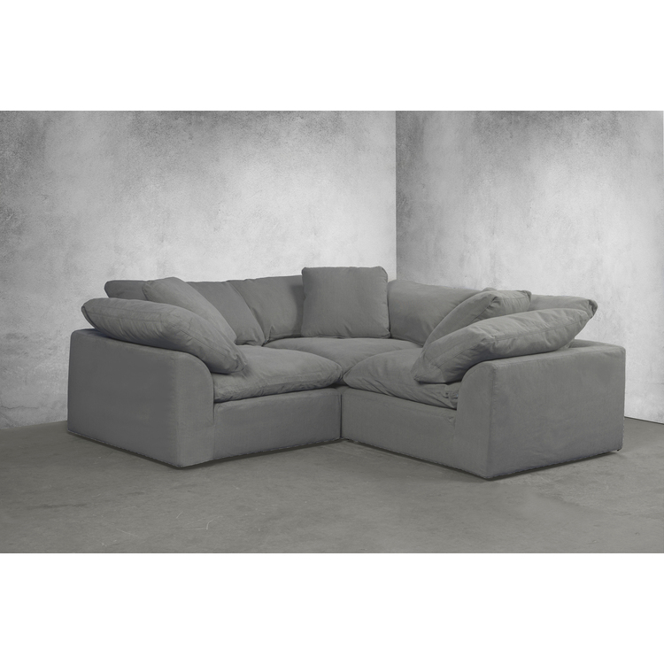 Modular Sectional Sofa L Shape, Deep Seating Couch, Washable Fabric, Gray Corner Sofa image - 1