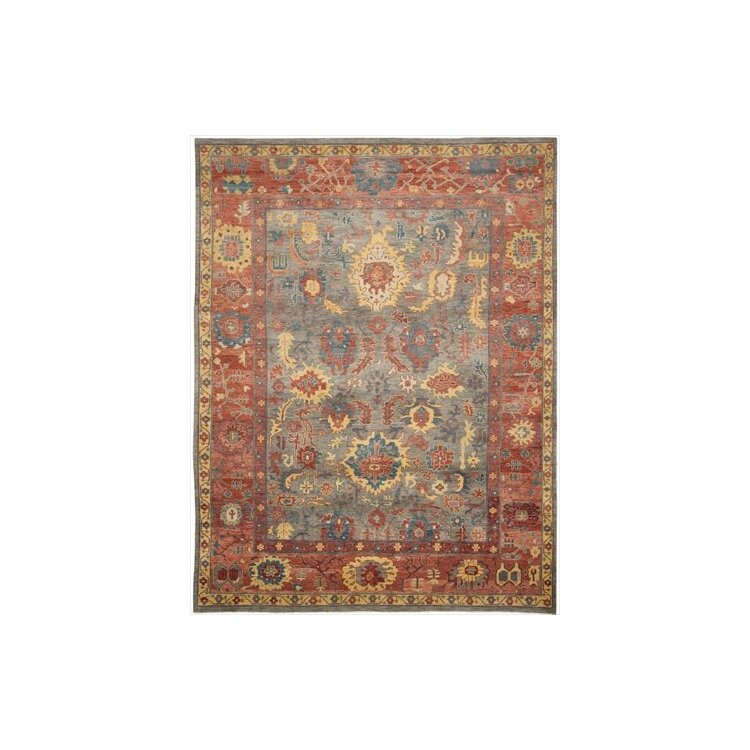 Grey/Red Traditional Rug - Sultanabad Wool Pile, 10'L x 8'W image - 1