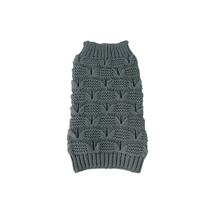 Heavy Cable Knitted Fashion Turtle Neck Dog Sweater & Cozy Winter Wear image - 1