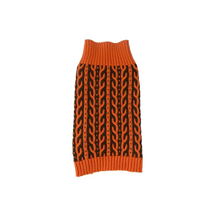 Harmonious Dual Color Weaved Heavy Cable Knitted Fashion Designer Dog Sweater image - 1