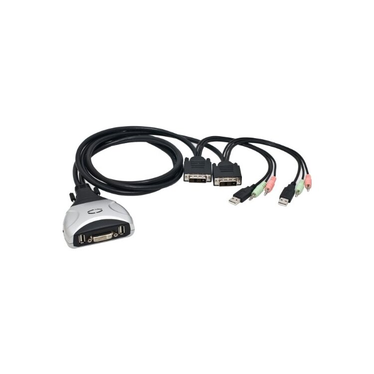 2 Port DVI KVM Switch with USB 2.0 and Audio Support image - 1