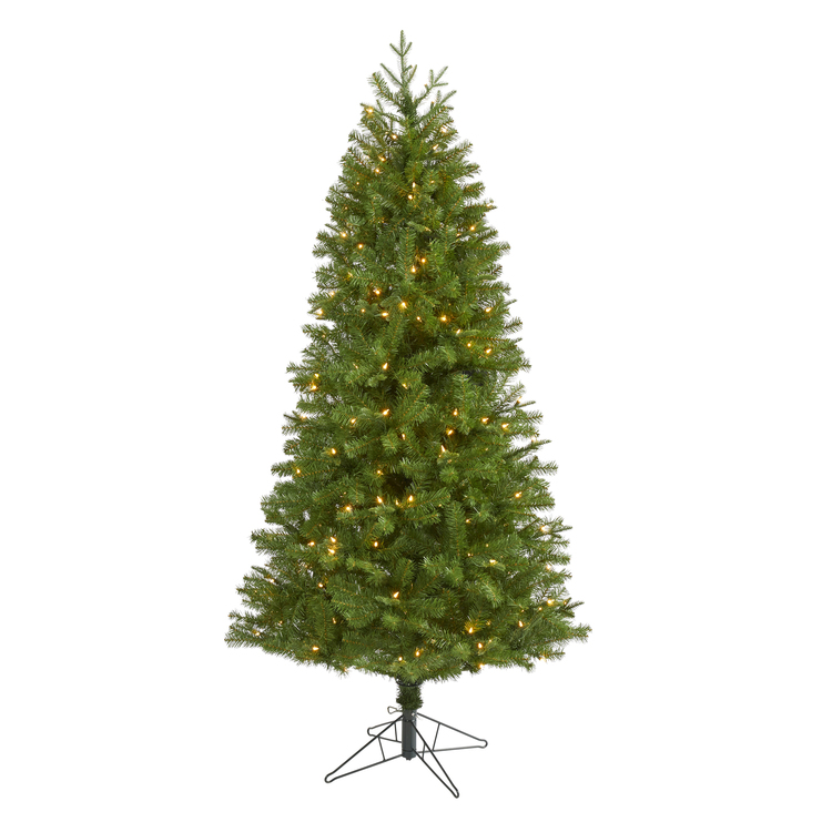 Nearly Natural 6.5ft. Vancouver Spruce Artificial Christmas Tree with 250 Warm White Lights and 803 Bendable Branches - Image 1