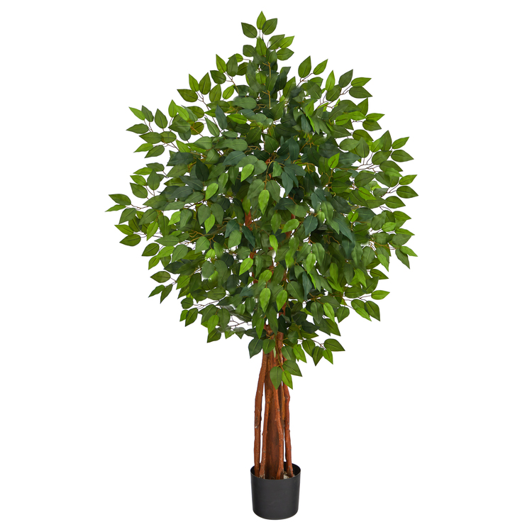 Nearly Natural 4.5ft. Super Deluxe Ficus Artificial Tree with Trunk image - 1