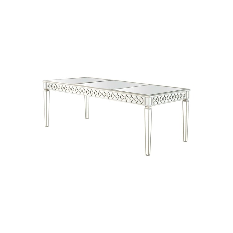 Best Master Furniture Sophie Silver Mirrored Dining Room Table