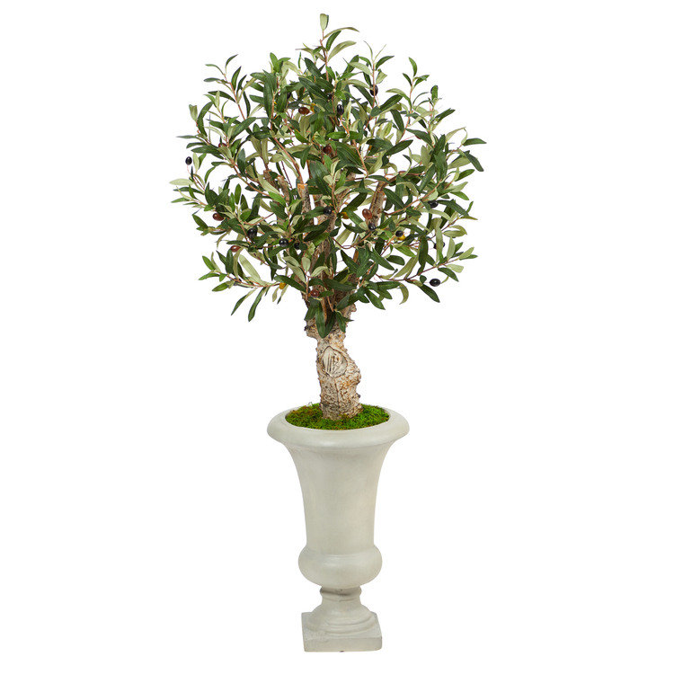 Nearly Natural 3.5ft. Olive Artificial Tree in Sand Colored Urn image - 1