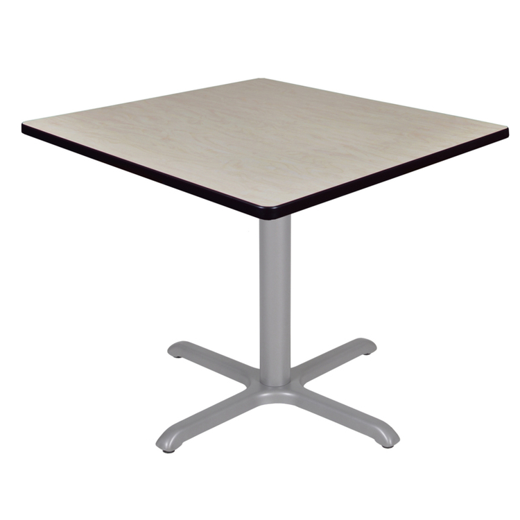 Regency Cain 36 in. Medium Square X-Base Breakroom Table- Maple Top, Grey Legs image - 1