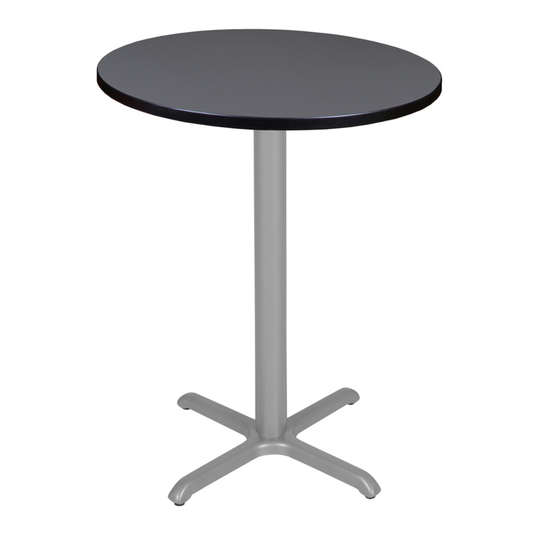 Regency Cain Cafe High 30" Round X-Base Table- Grey/ Grey Base image - 1