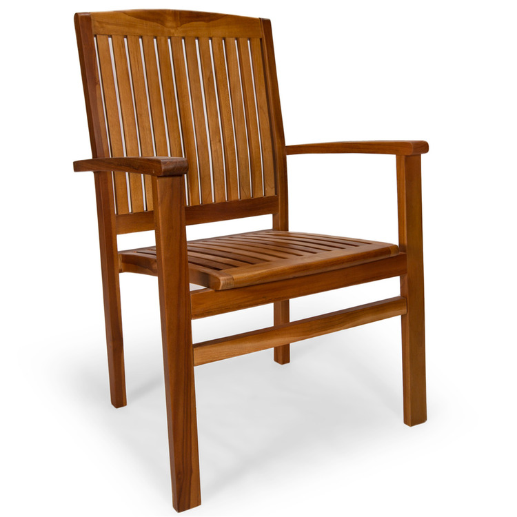 All Things Cedar Teak Stacking Chair - Thumbnail 2