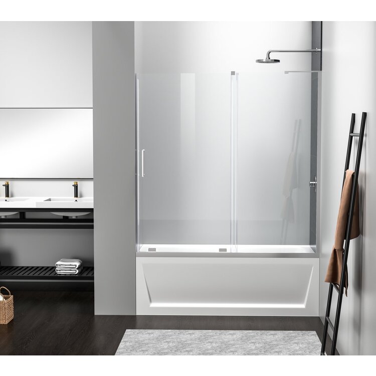 Elegant Kitchen and Bath Frameless tub door 60 x 60 Polished Chrome image - 1