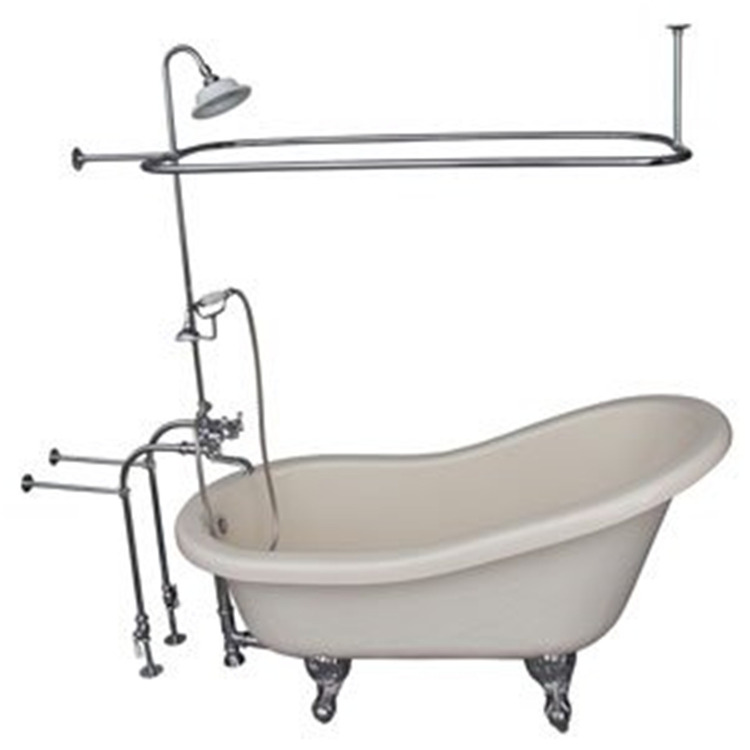 Acrylic Slipper Tubs 60 Inch Shower Kits - Barclay Products image - 1