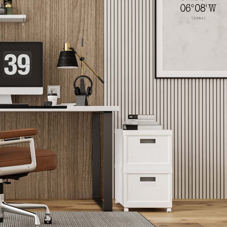 Techni Mobili Rolling File Boxes with Lids & Hanging Files - 2 Pack image - 1