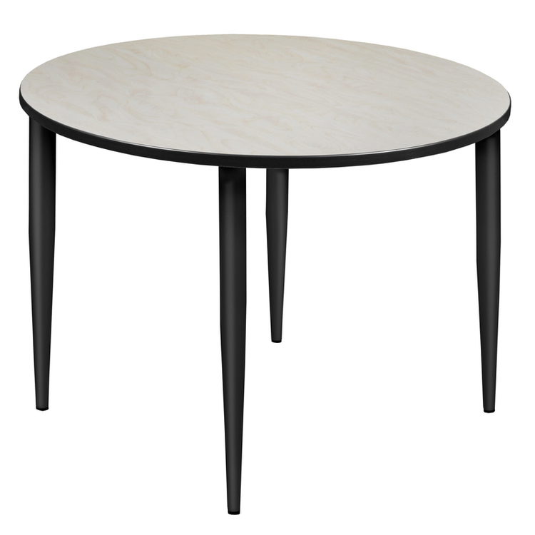 Regency Kahlo 48 in. Round Breakroom Table- Maple Top, Black Tapered Legs image - 1