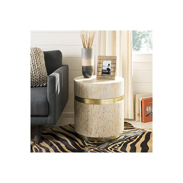 Round Side Table Mosaic Wooden Furniture Decorative Home Accent - Safavieh image - 1